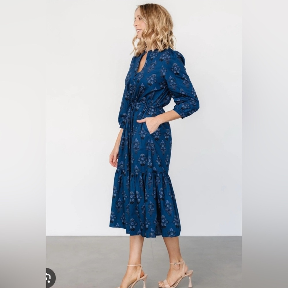 NWT Baltic Born Mira Floral Midi Dress In Deep Blue
Print Elegant 100% Cotton - Picture 2 of 8